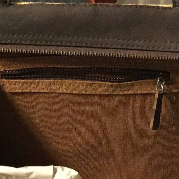 Ratan Handle Bag with Brown Leather Trim. NWT - Picture 2 of 9